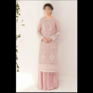 3- Piece Unstitched Naqashi Apparel Heavy Embroidered Organza Suit | LBX-1015