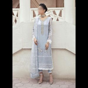 3-Piece Unstitched Naqashi Apparel EMB Organza Suit | LBX-1014