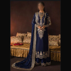 3-Piece Unstitched Naqashi Apparel Velvet EMB Suit | LBX-1028